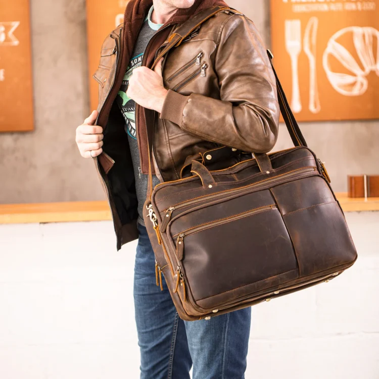 leather laptop messenger bag