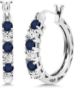 sterling silver sapphire earrings